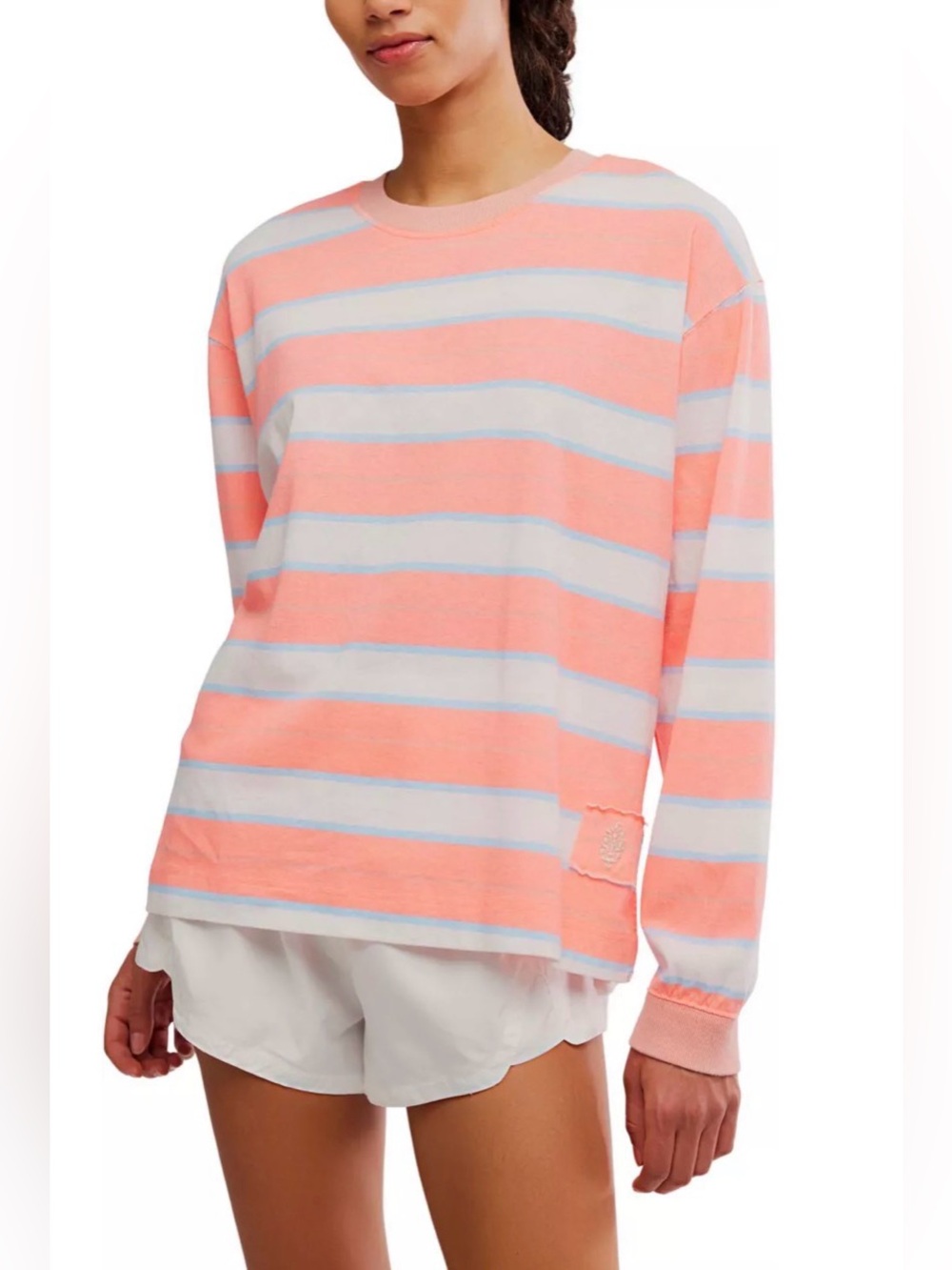 FP Movement by Free People Striped Hustle Layer Neon Coral Size Medium